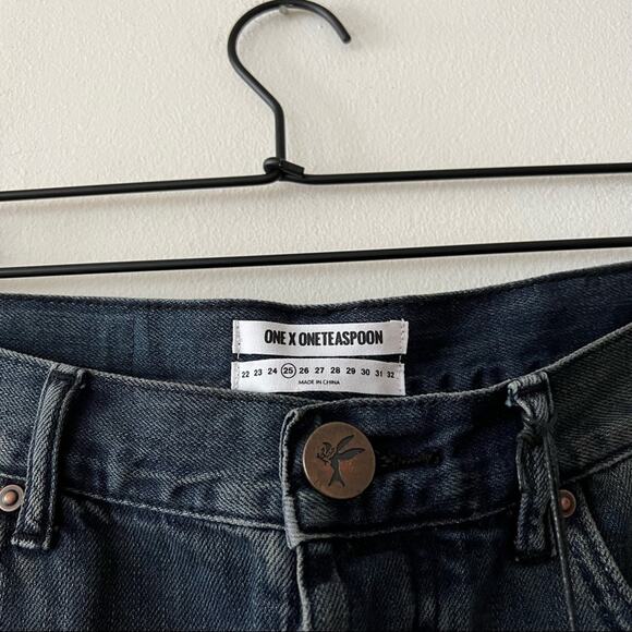 One Teaspoon Junkyard Relaxed Denim Mini Skirt in Fox Black - Picture 6 of 7